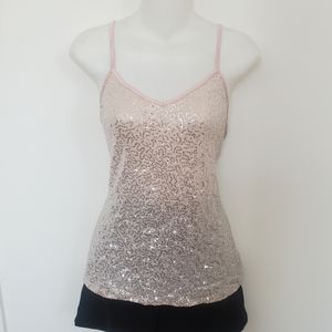 Express Pale Pink Sequin Tank Top